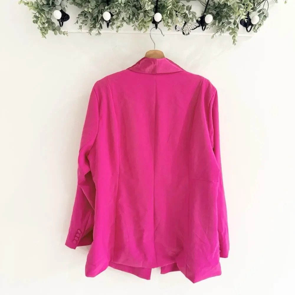 Torrid Womens Hot Pink Studio Blazer Jacket Size 2X W5052 - Picture 2 of 6